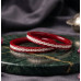 Crimson Vine Silver Inlay Kada