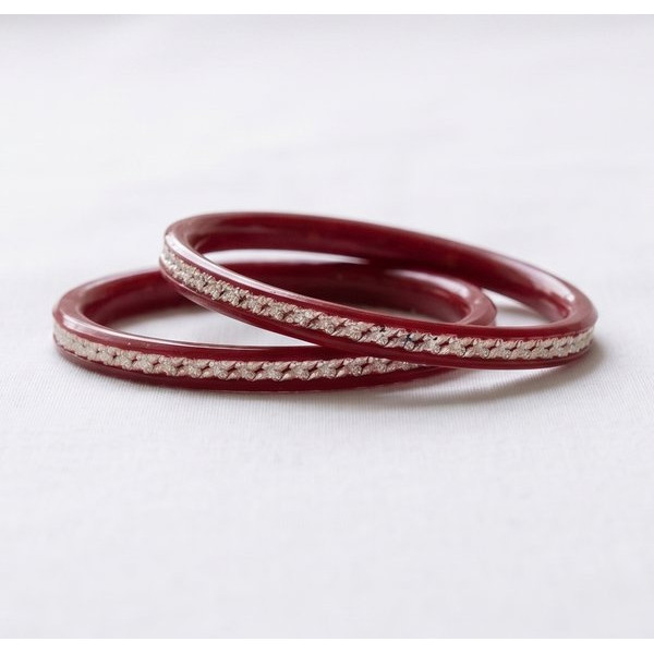 Elegant Crimson Edge Bangles