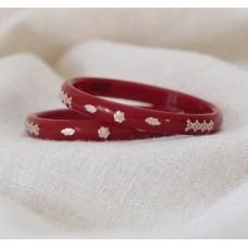 Crimson Charm Silver-Accent Bangle