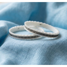 Pearl White Silver Edge Bangle