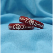 Maroon Floral Artisan Bangles
