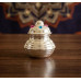Silver Ribbed Decorative Container