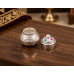 Silver Ribbed Decorative Container