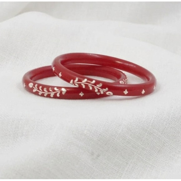 Floral Grace Maroon Bracelet Pair
