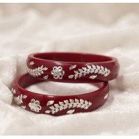 Forest Bloom Silver Bangle
