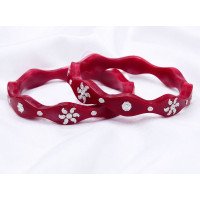 Ruby Red Floral Silver Pola
