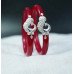Evergreen Red Floral Silver Pola Set