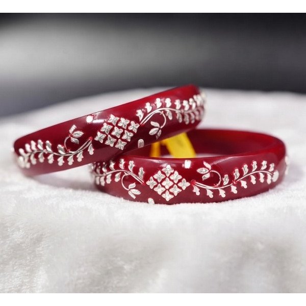 Timeless Floral Red Silver Pola Pair