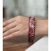 Silver Leaf Designer Red Pola Bangle