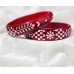 Elegant Silver Leaf Red Pola Bracelet