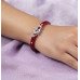 Crimson Floral Silver Pola Bangle