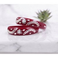 Crimson Blossom Designer Silver Pola