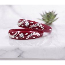 Crimson Blossom Designer Silver Pola