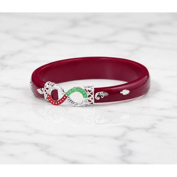Bridal Ruby Floral Bangles