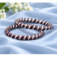 Classic Maroon Silver Stripe Bangle