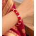 Traditional Maroon Silver Bangle