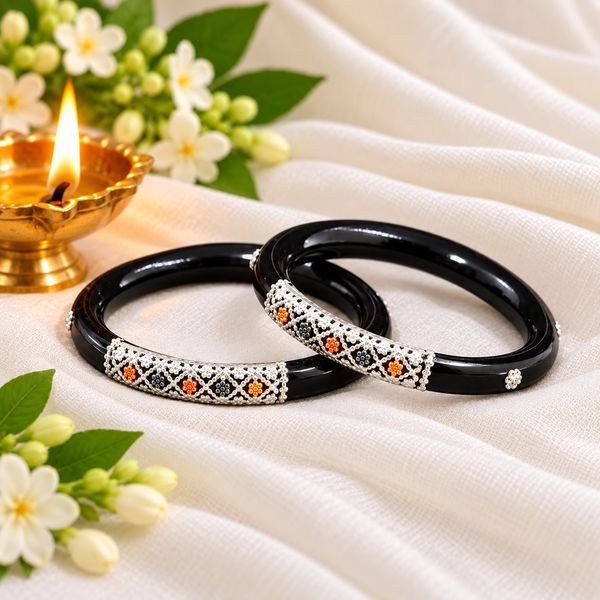 Designer Maroon Silver Spiral Bangle