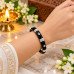 Black Silver Floral Designer Bangle