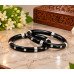 Black Silver Floral Designer Bangle