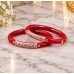 Black Silver Orange Stone Designer Bangle