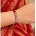Black Silver Orange Stone Designer Bangle