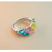 Rainbow Leaf Gemstone Ring