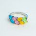Rainbow Leaf Gemstone Ring
