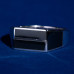 Black Enamel Geometric Silver Ring