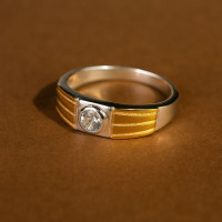 Silver-Gold Statement Rings For Man