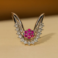Pink Blossom V-Shaped ring