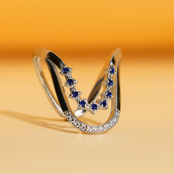 Blue Star Diamond Ring