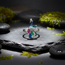 Mystical Peacock Glow Ring