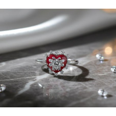 Red Heart Bow Ring