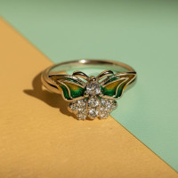 Green Butterfly Ring
