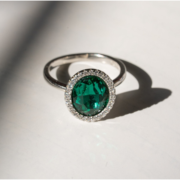 Emerald Halo Grace Ring