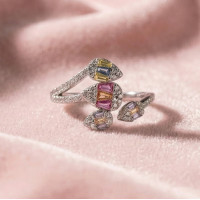 Prismatic Leaf Diamond Wrap Ring