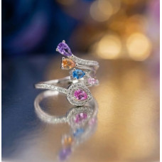 Luxe Prism Multicolor Diamond Wrap Ring