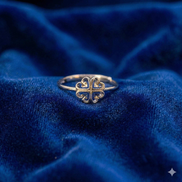 Four-heart clover motif symbolizing love and luck