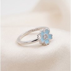 Purple Flower Sterling Ring