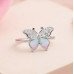 Blue Petal Crystal Ring