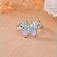 Blue Petal Crystal Ring