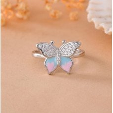 Blue Petal Crystal Ring