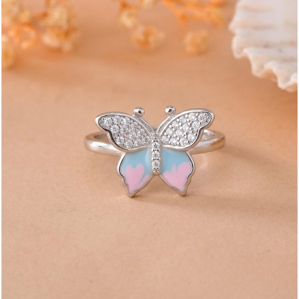 Blue Petal Crystal Ring