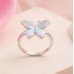 Blue Petal Crystal Ring