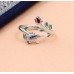 Floral Charm Crystal Ring