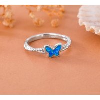 Silver Leaf Twist Ring