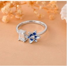 Sparkling Leaf Wrap Ring
