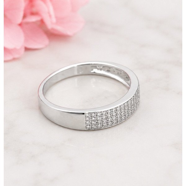 Twisted Floral Silver Band