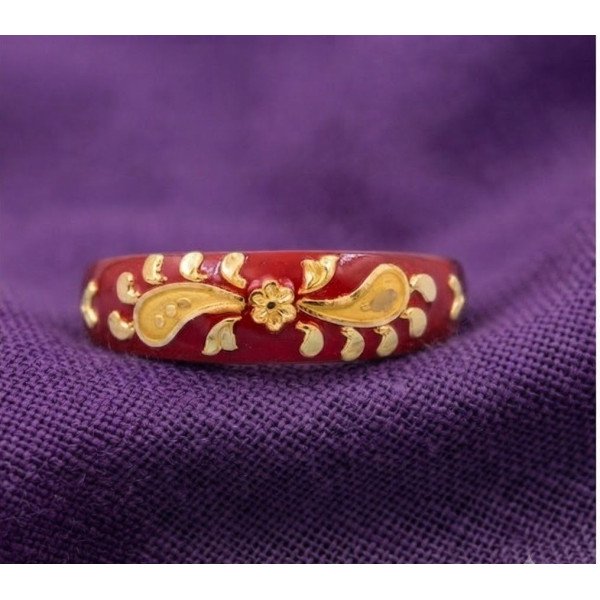 Crimson Bloom Adjustable Ring