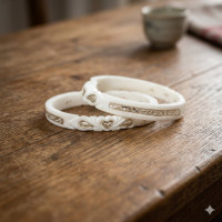 Ivory Peacock Elegance Bangles